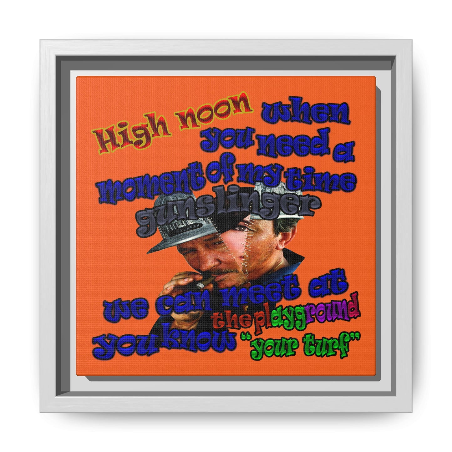 high noon - framed canvas art (orange)