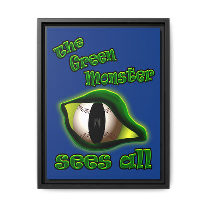 green monster - framed canvas art (dark blue)