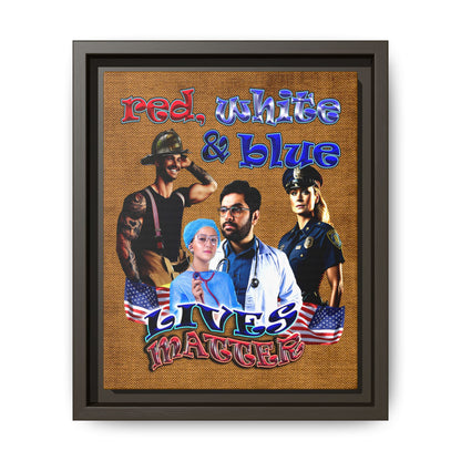 rw&b lives matter - framed canvas art (brown papyrus)