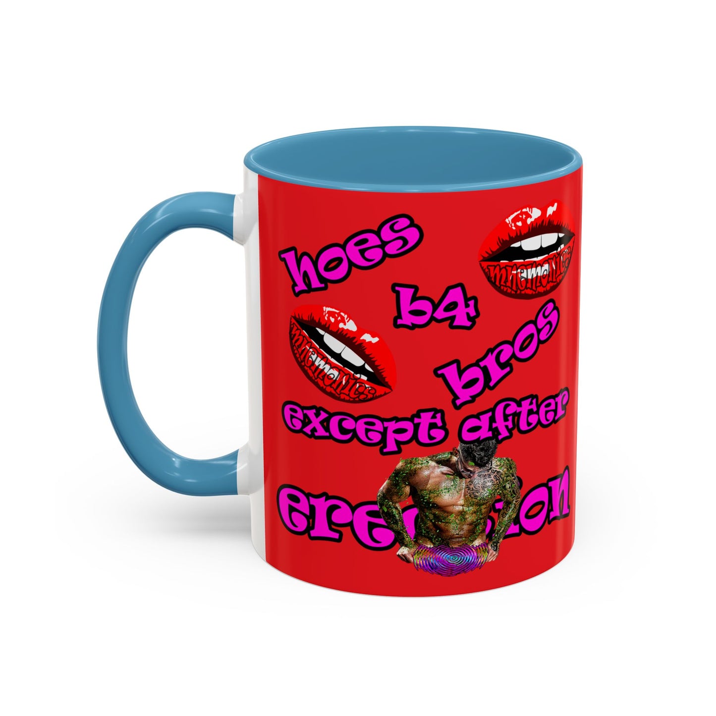 hoes b4 bros - Accent Mug (red)