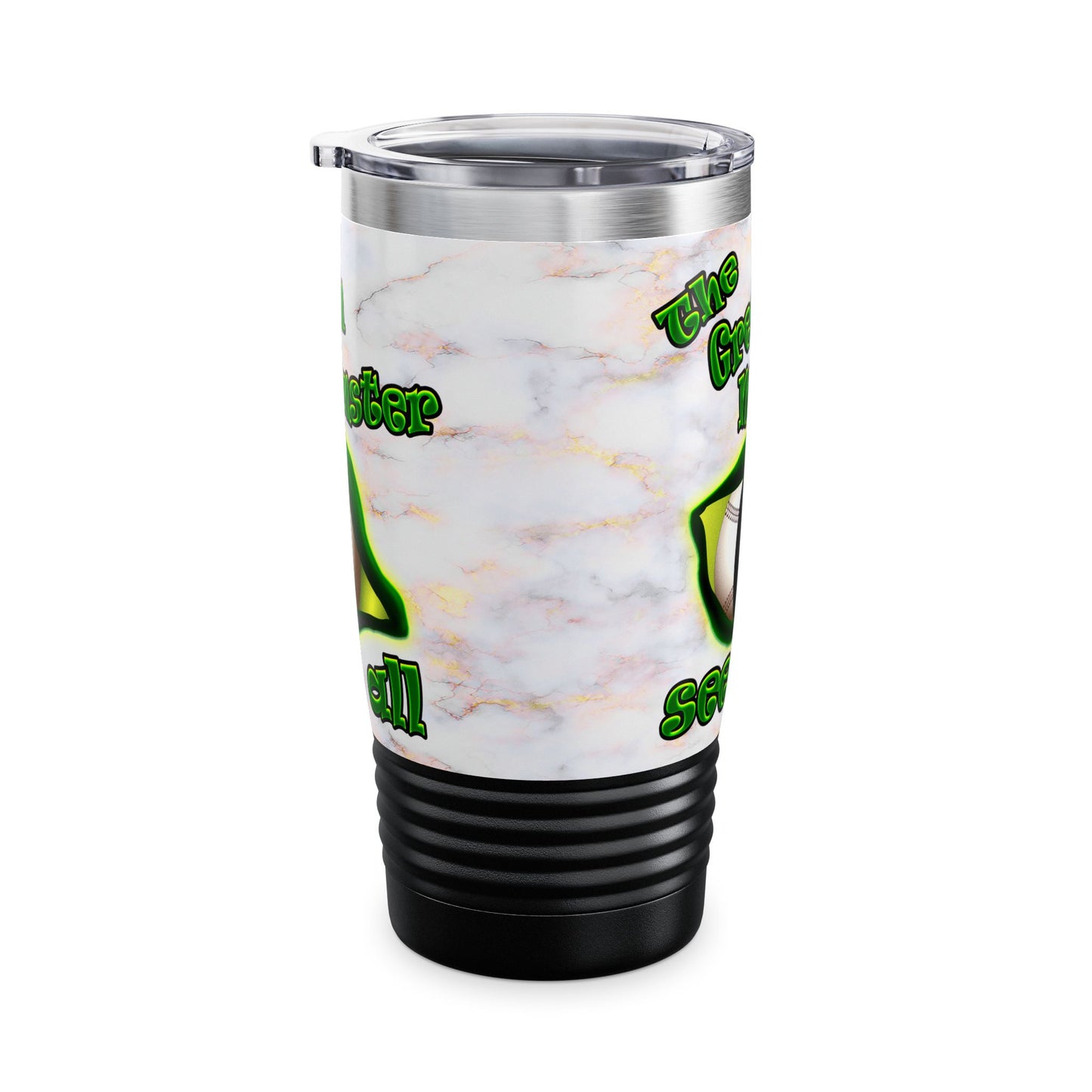 green monster - Ringneck Tumbler, 20oz (white marble)
