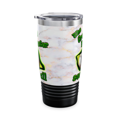green monster - Ringneck Tumbler, 20oz (white marble)