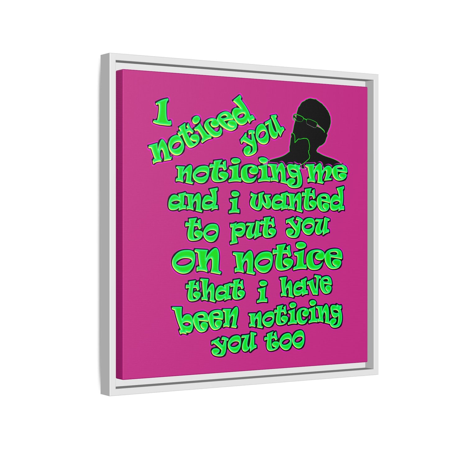 noticed you noticing - framed canvas art (pink)