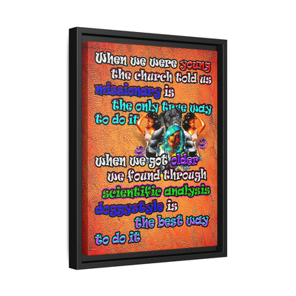 doggystyle - framed canvas art (burnt orange)