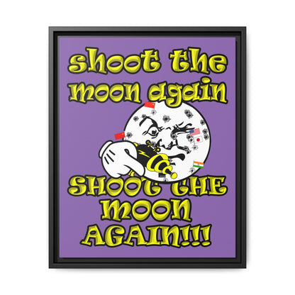 shoot the moon again - framed canvas art (light purple)