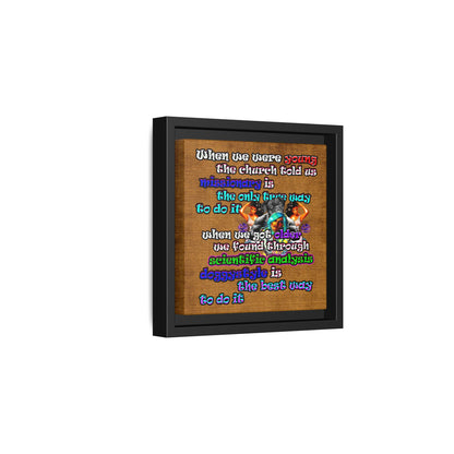 doggystyle - framed canvas art (brown papyrus)