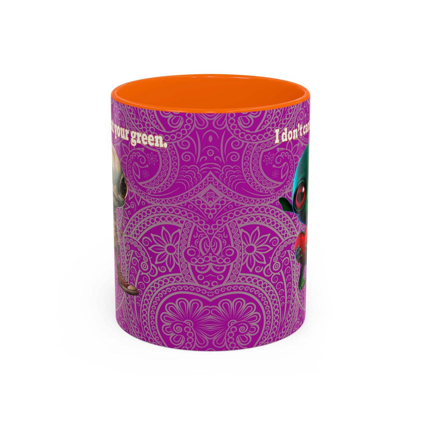 I don't care that your grey - Accent Mug (pink swirl)