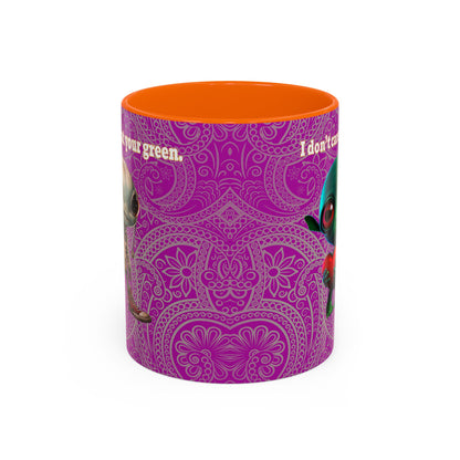 I don't care that your grey - Accent Mug (pink swirl)