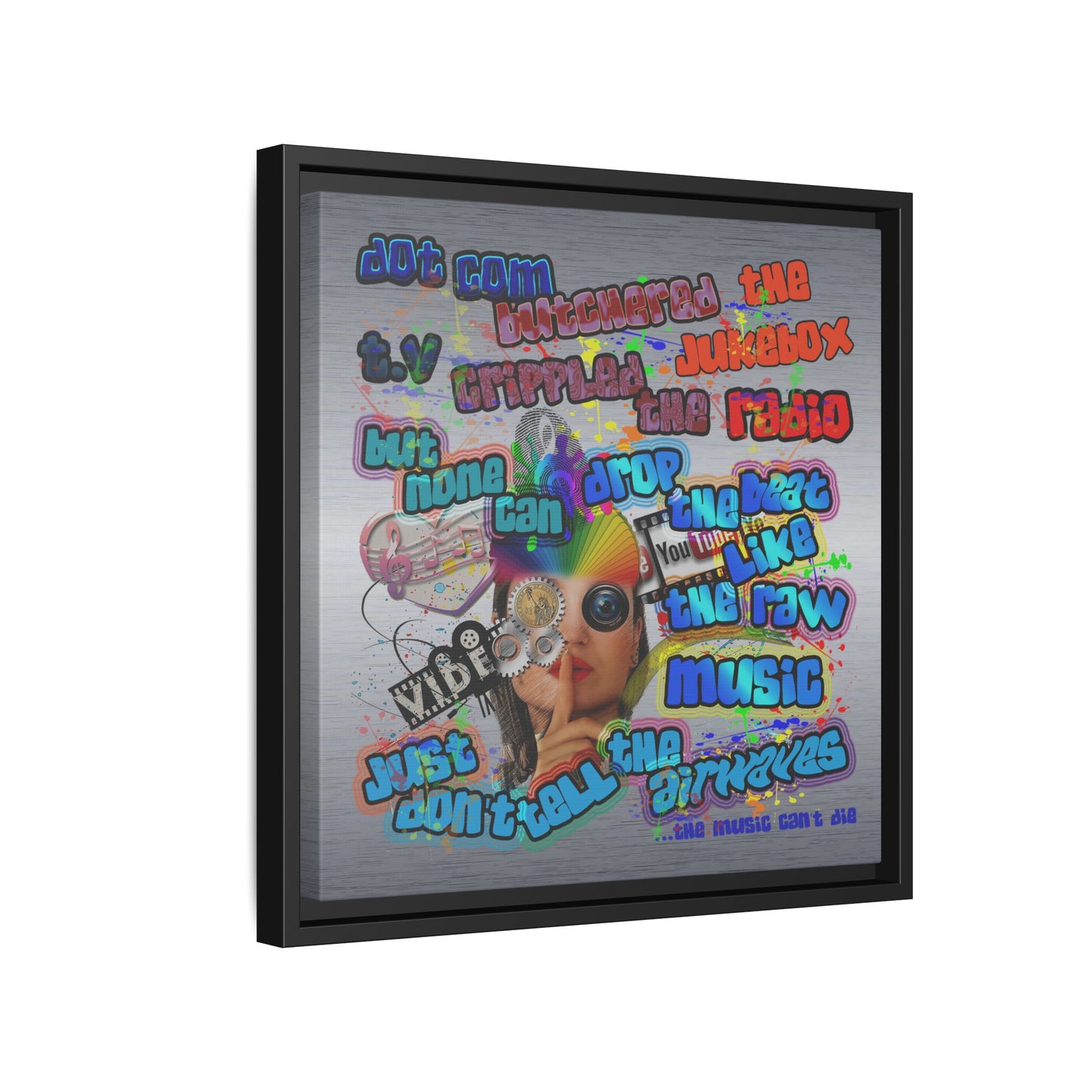 drop the beat - framed canvas art (brushed nickel)