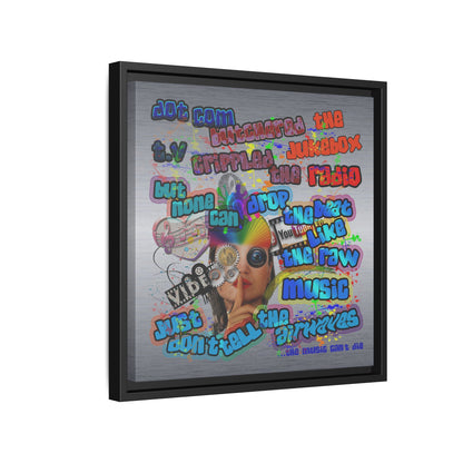 drop the beat - framed canvas art (brushed nickel)