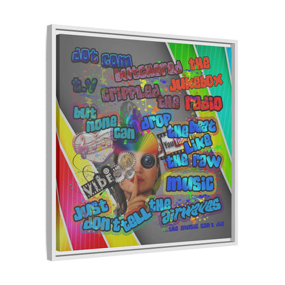 drop the beat - framed canvas art (rainbow split)