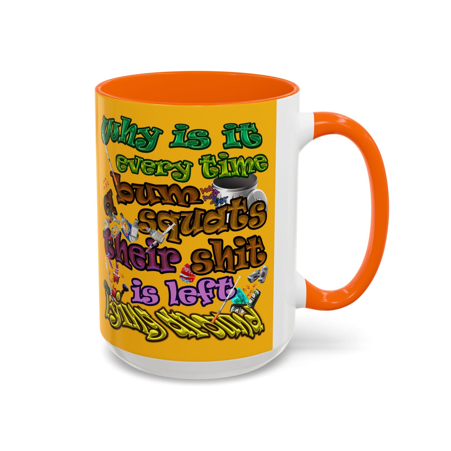 the bum's shit - Accent Mug (yellow)