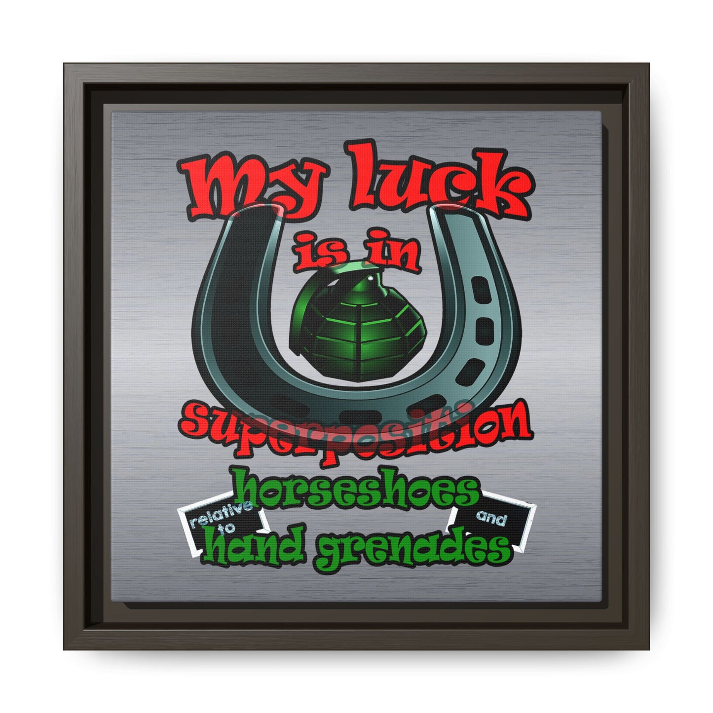 my luck - framed canvas art (brushed nickel)