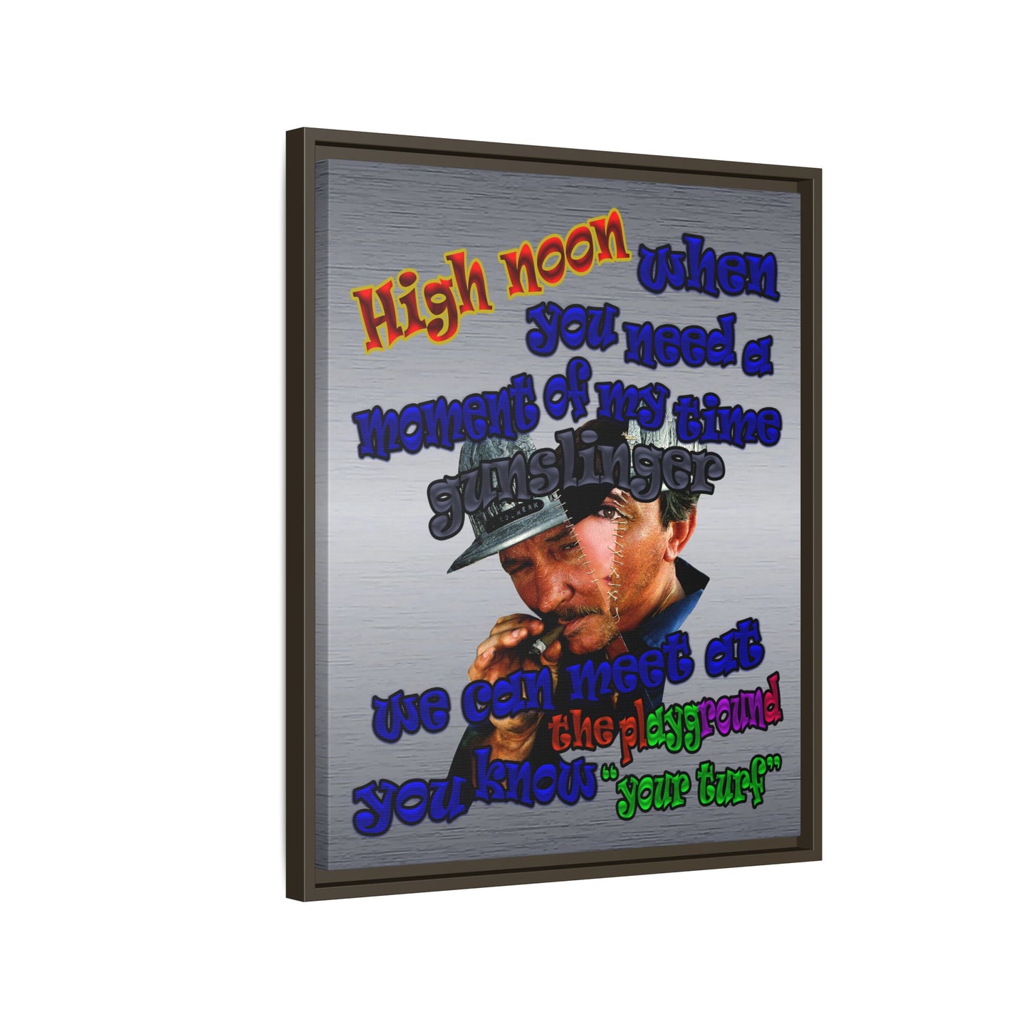 high noon - framed canvas art (brushed nickel)