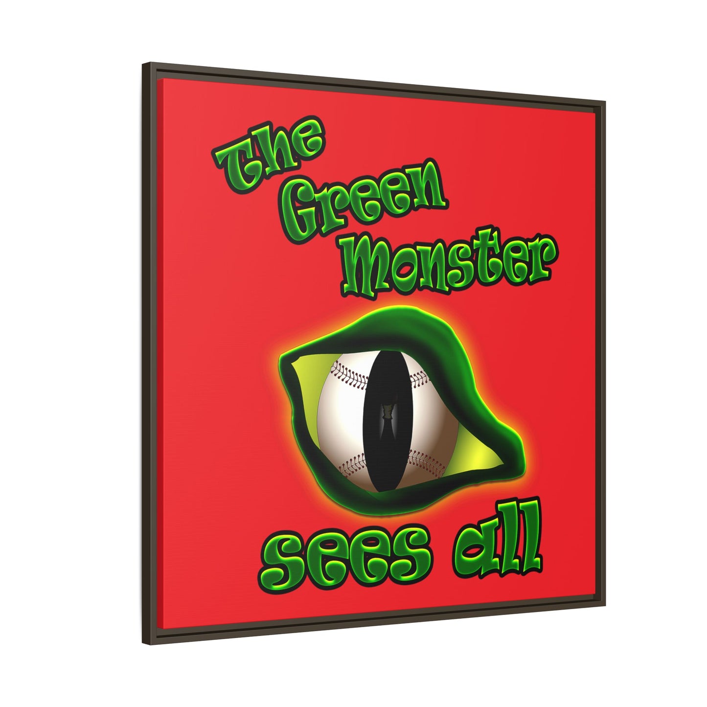 green monster - framed canvas art (red)