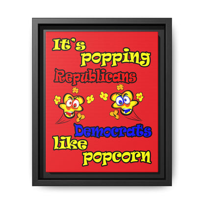 popping like popcorn - framed canvas art (red)