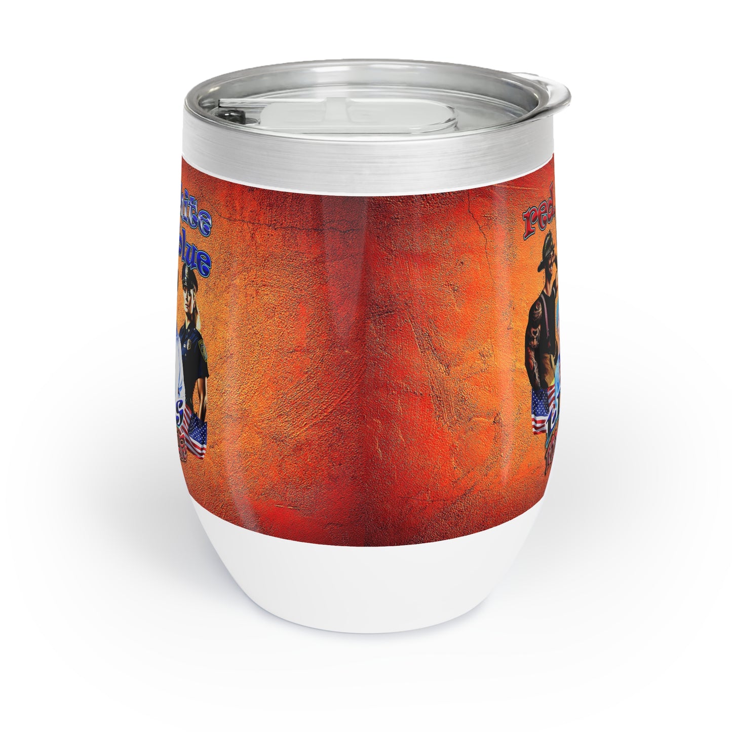 rw&b lives matter - Chill Wine Tumbler (burnt orange)