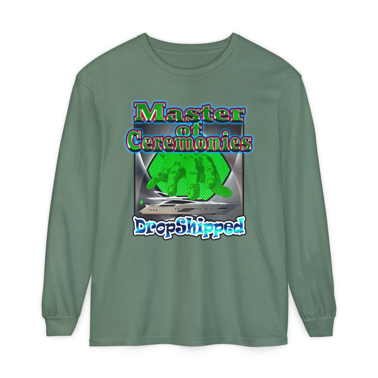 logo - Unisex Garment-dyed Long Sleeve T-Shirt