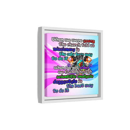 doggystyle - framed canvas art (light blue-pink wave)