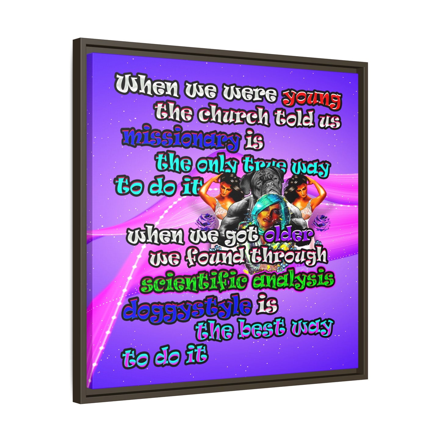 doggystyle - framed canvas art (purple-pink wave)