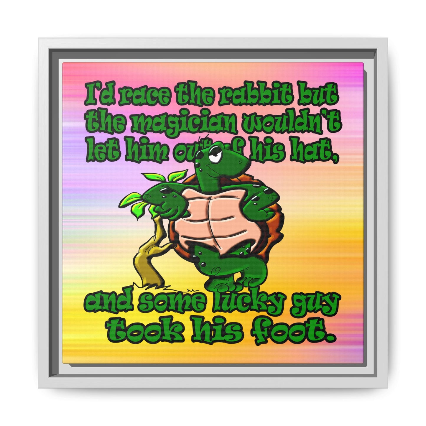 turtle race - framed canvas art (color blur)