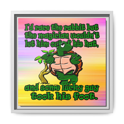 turtle race - framed canvas art (color blur)