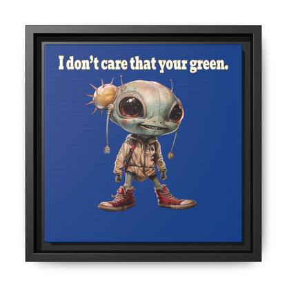 I don't care that your green - framed canvas art (dark blue)