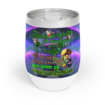 christmas spirits of boston - Chill Wine Tumbler (grey-pink wave)