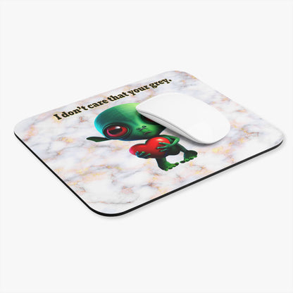 I don't care that your grey - Mouse Pad (Rectangle) (white marble)