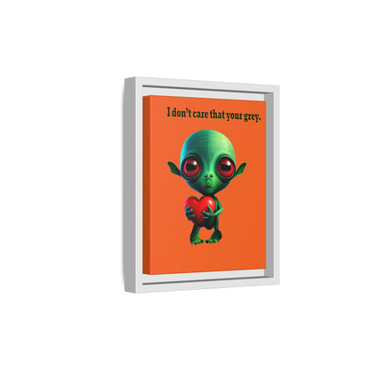 I don't care that your grey - framed canvas art (orange)