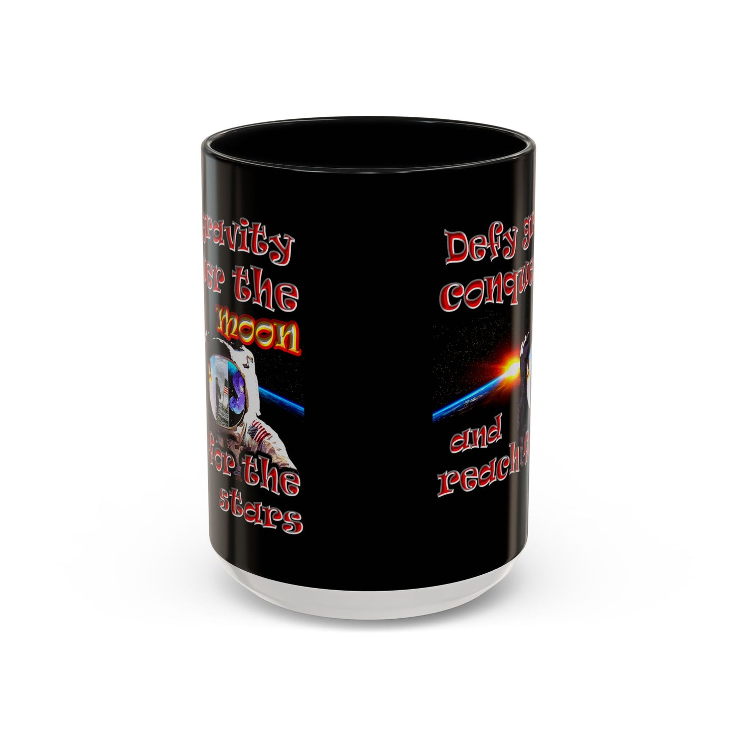 defy conquer reach - Accent Mug (black)