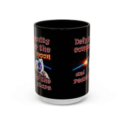 defy conquer reach - Accent Mug (black)