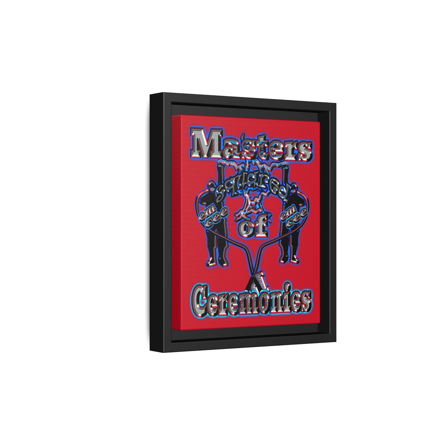 em cee squared - framed canvas art (dark red)