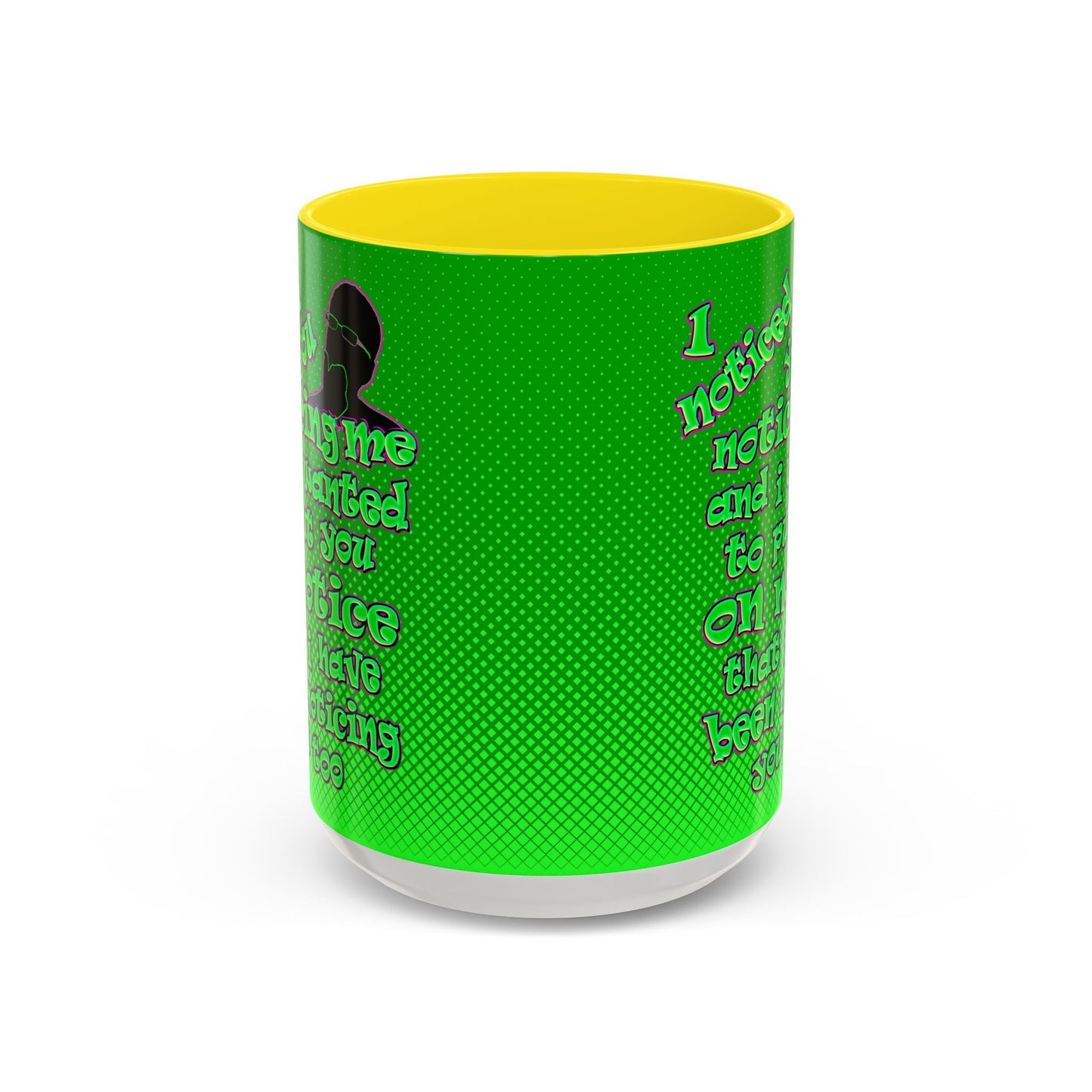 noticed you noticing - Accent Mug (logo green)