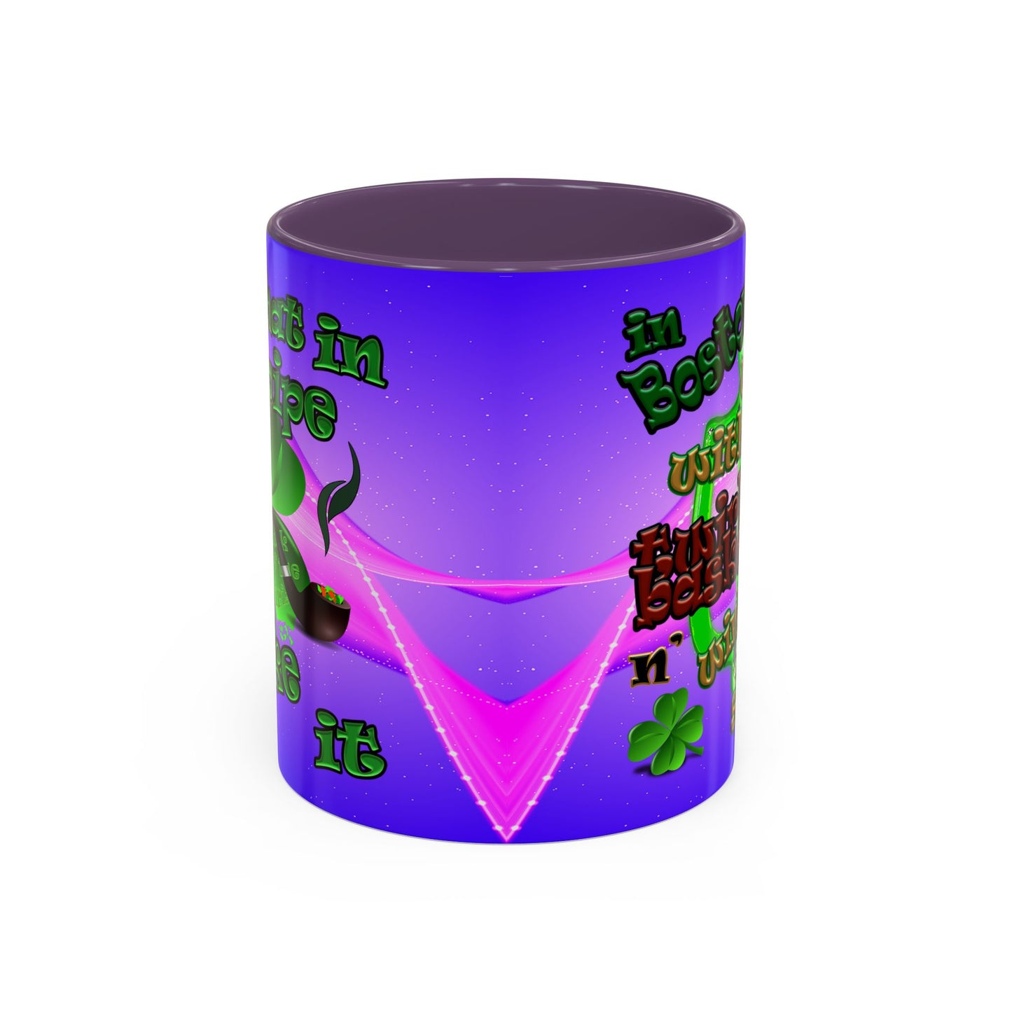 celtics logo - Accent Mug (purple-pink wave)