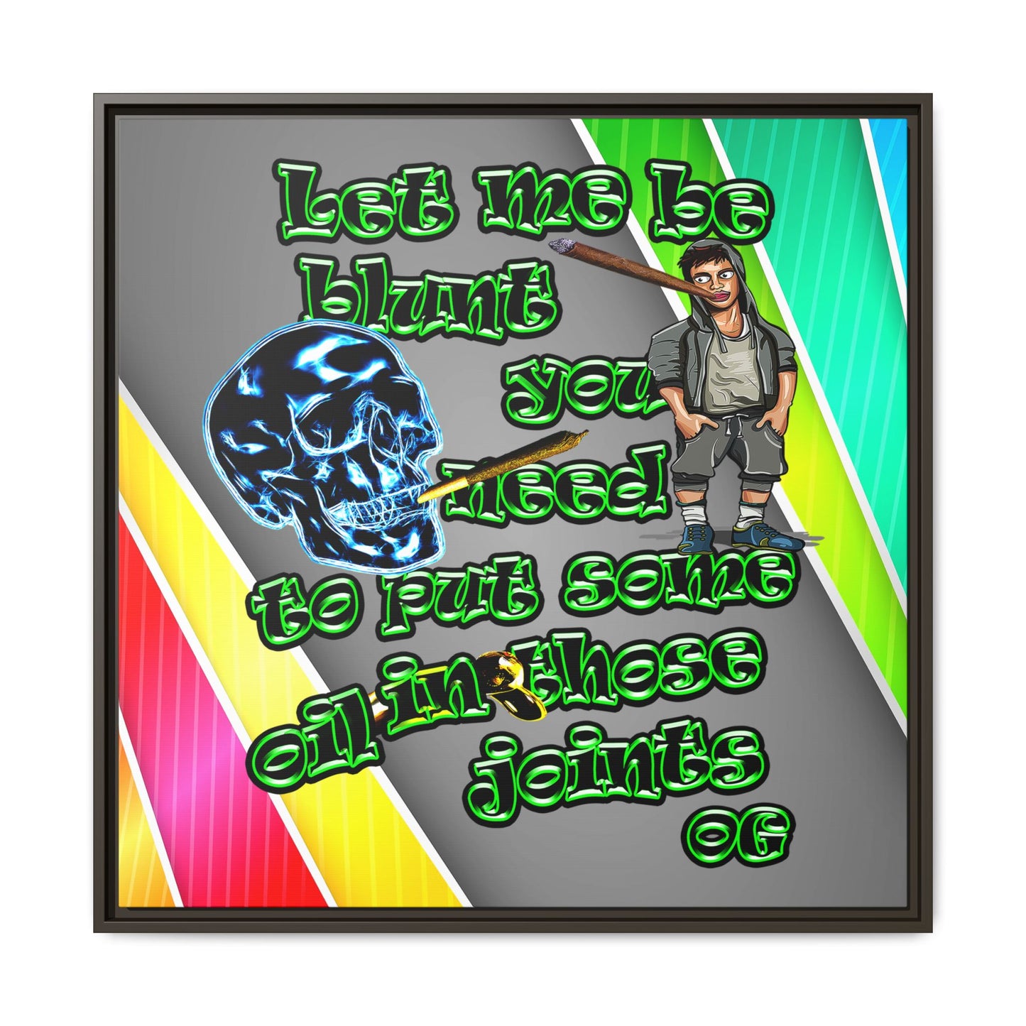 og - framed canvas art (rainbow split)