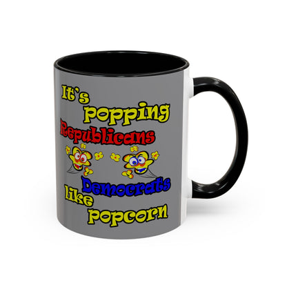popping like popcorn - Accent Mug (grey)