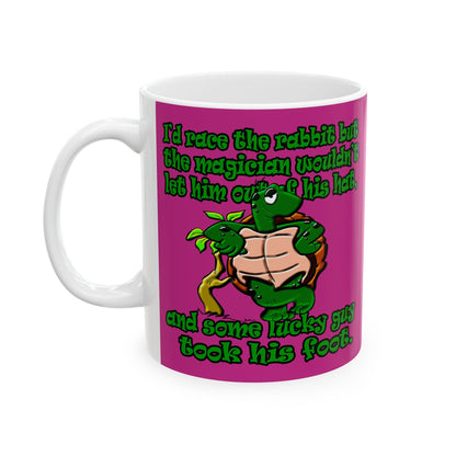 turtle race - White Mug (pink)