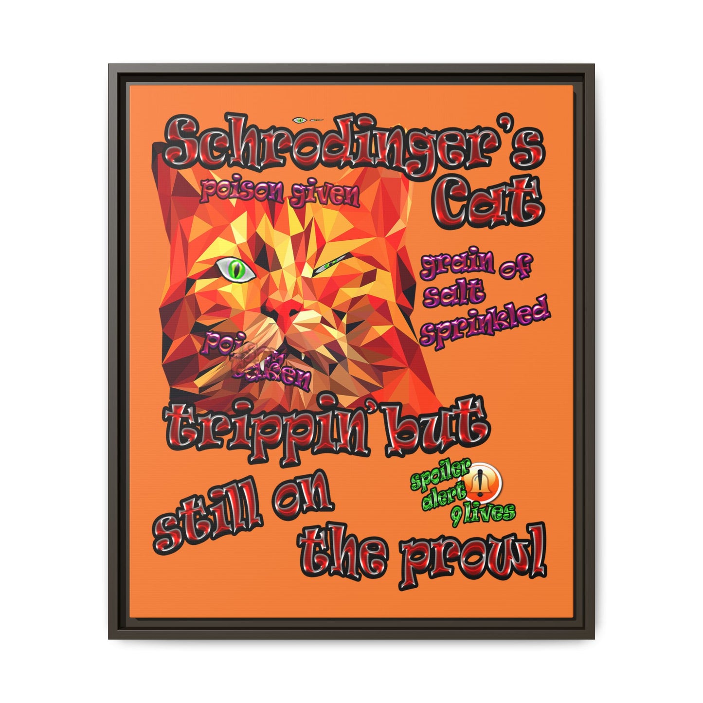 schrodinger's cat - framed canvas art (crusta)