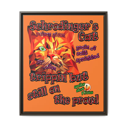 schrodinger's cat - framed canvas art (crusta)