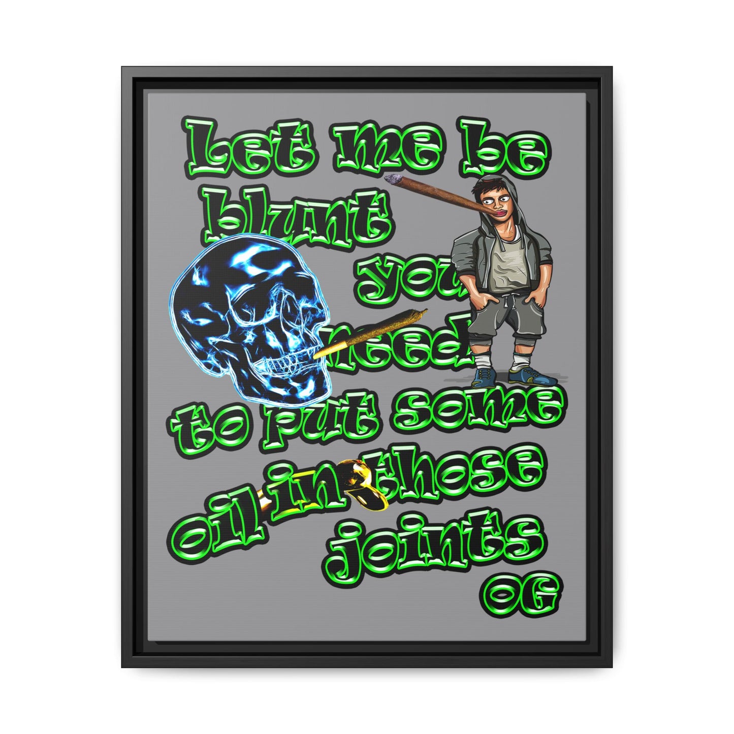 og - framed canvas art (grey)