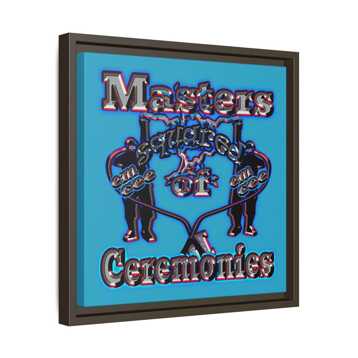em cee squared - framed canvas art (turquoise)