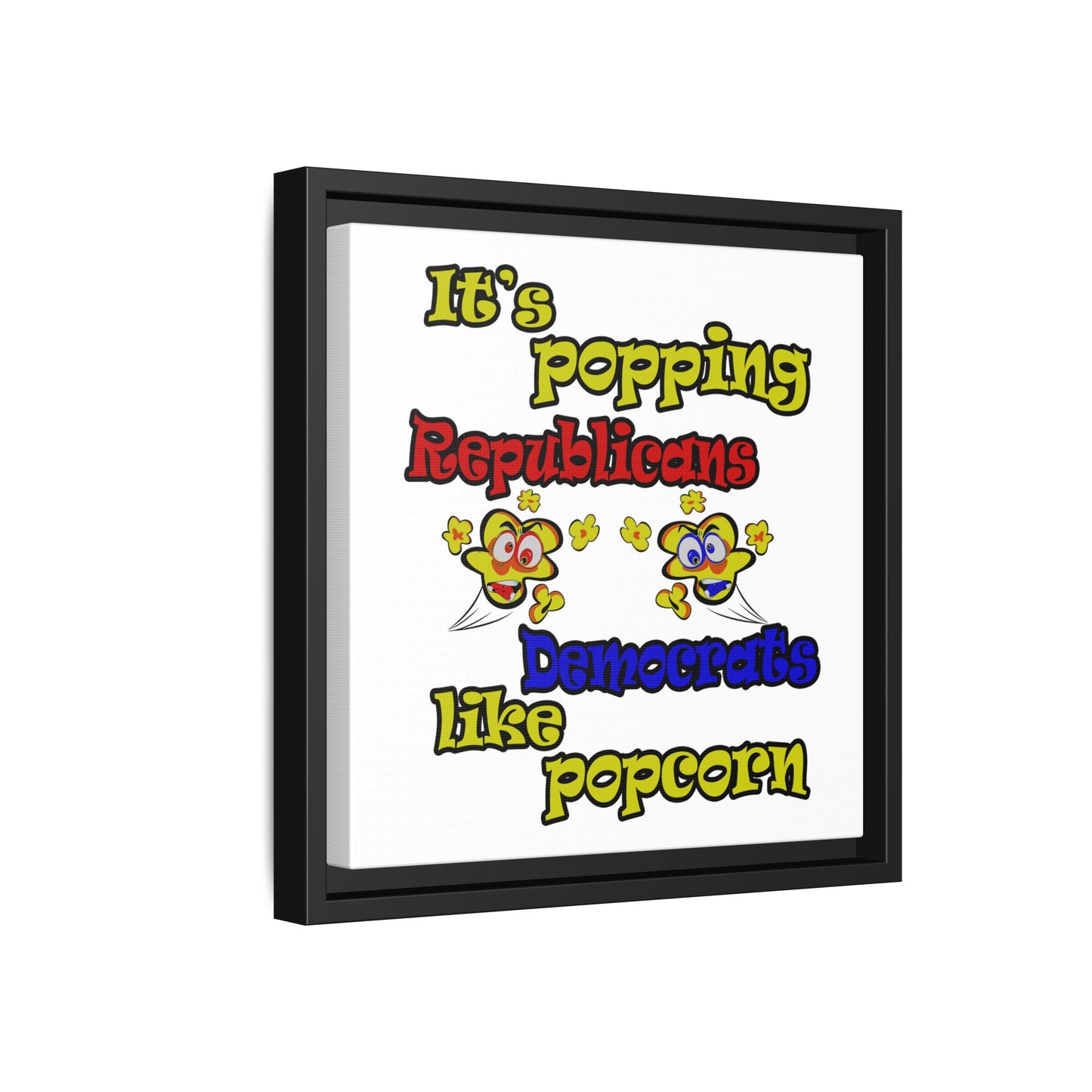 popping like popcorn - framed canvas art (white)