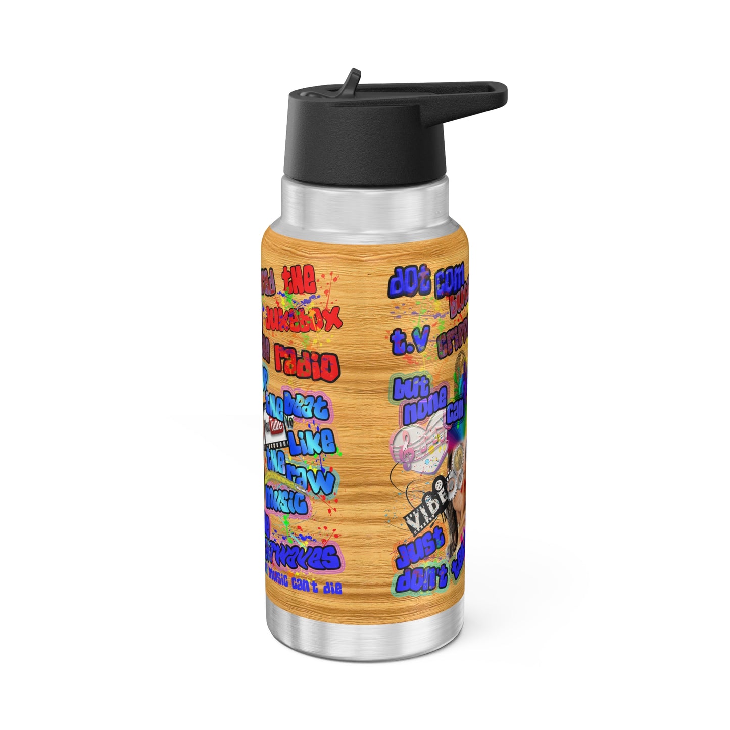 drop the beat - Gator Tumbler, 32oz  (butterscotch wood finish)