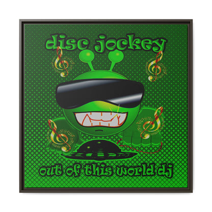 disc jockey - framed canvas art (logo green)