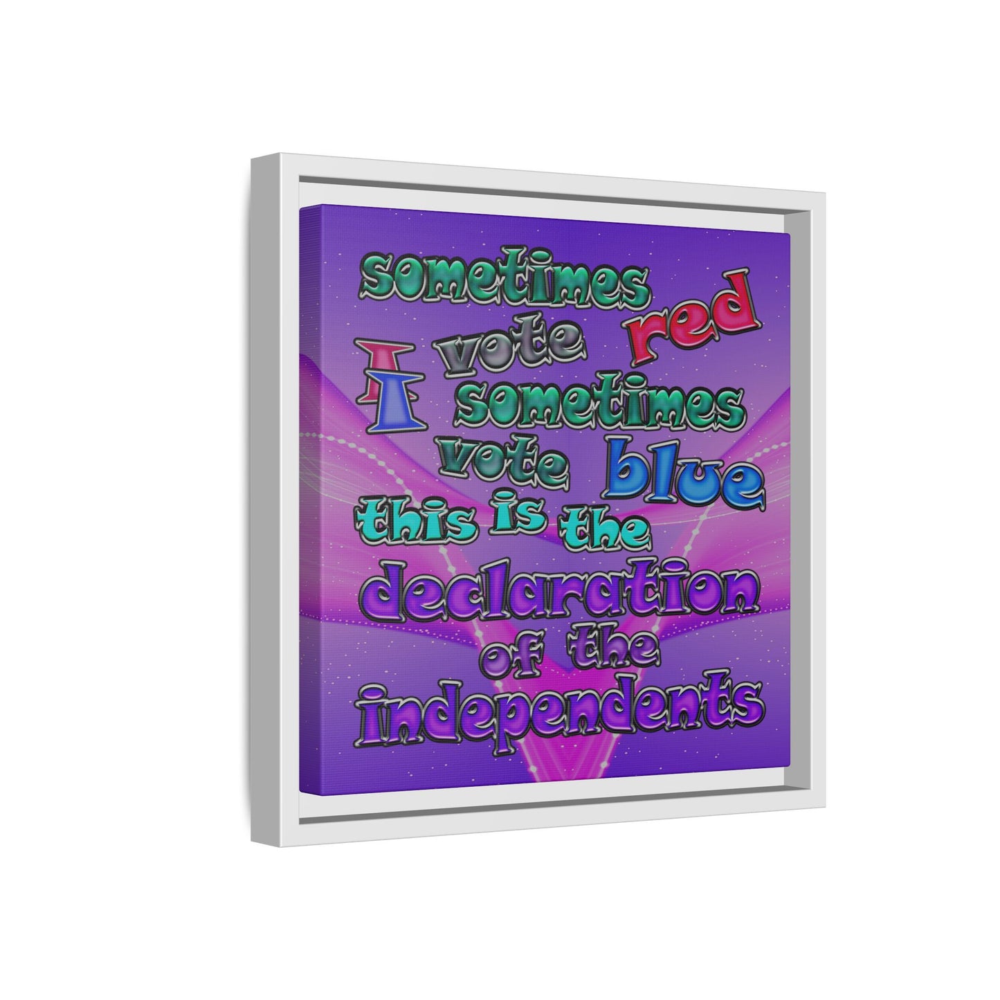 declaration of the independents - framed canvas art (purple-pink wave)