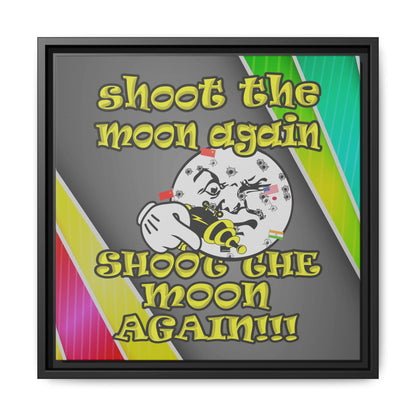 shoot the moon again - framed canvas art (rainbow split)