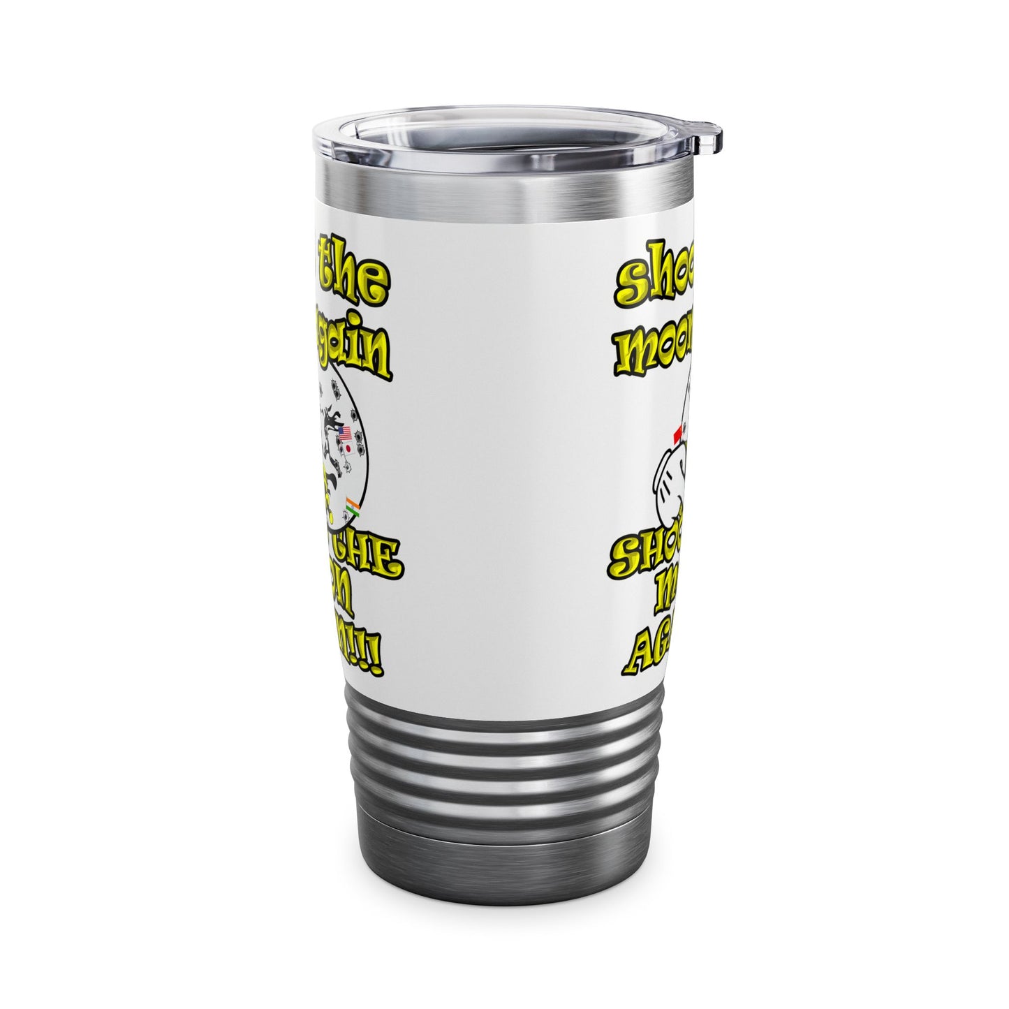 shoot the moon again - Ringneck Tumbler, 20oz (white)