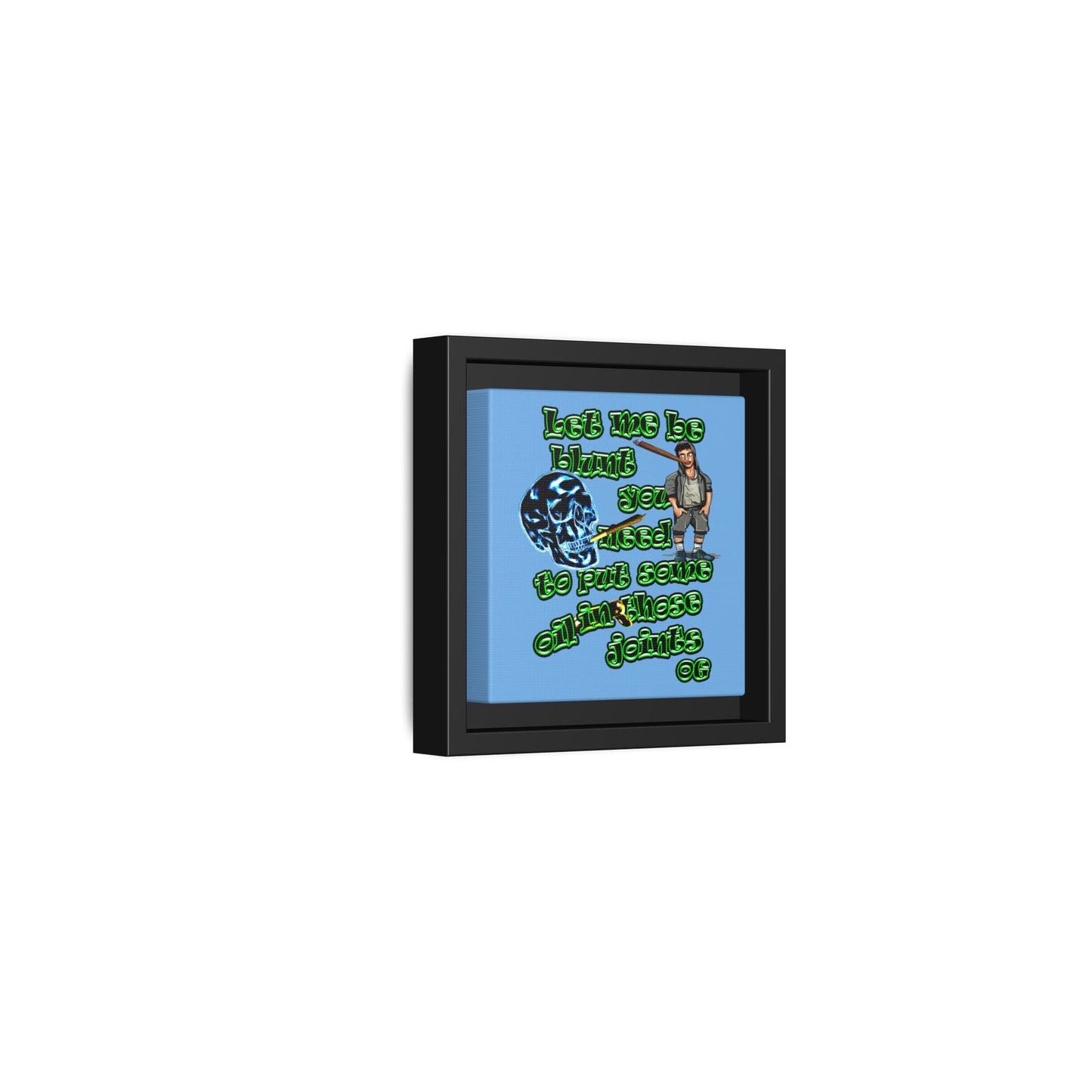 og - framed canvas art (light blue)