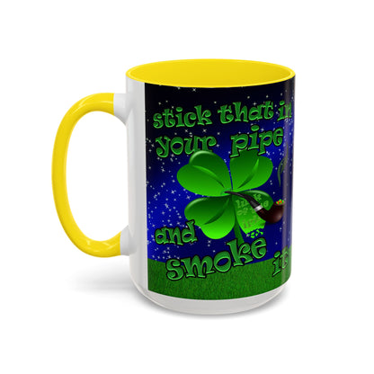 celtics logo - Accent Mug ('snoops' background)